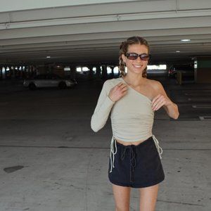 Asymmetrical Ruched Top